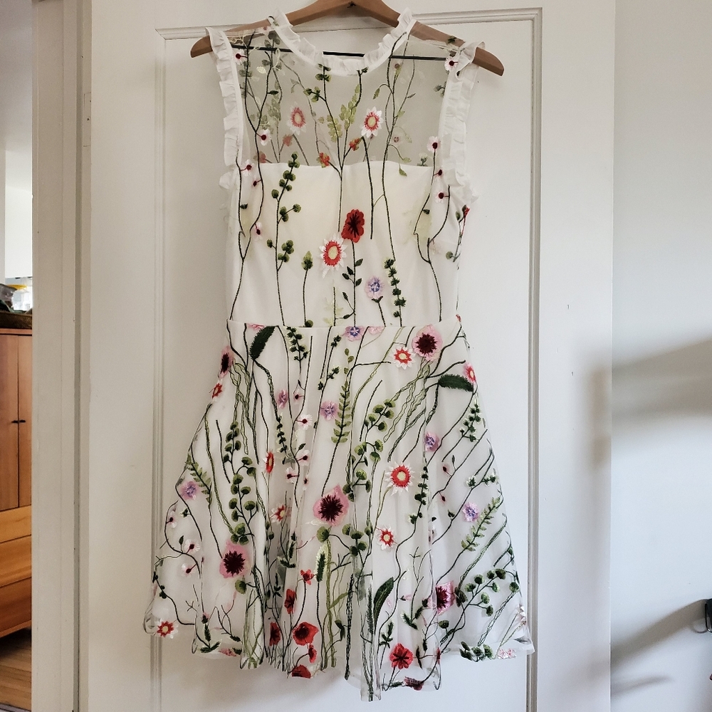 Tea Party White Floral Dress